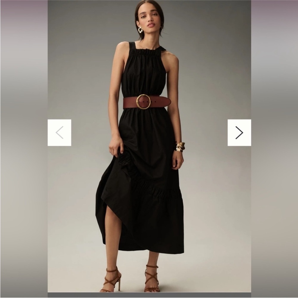 by Anthropologie The Somerset Maxi Dress Poplin Halter Edition Black Size 3X NWT